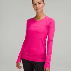 Lululemon Swiftly Tech Long Sleeve Hip Length Sonic Pink Size 6